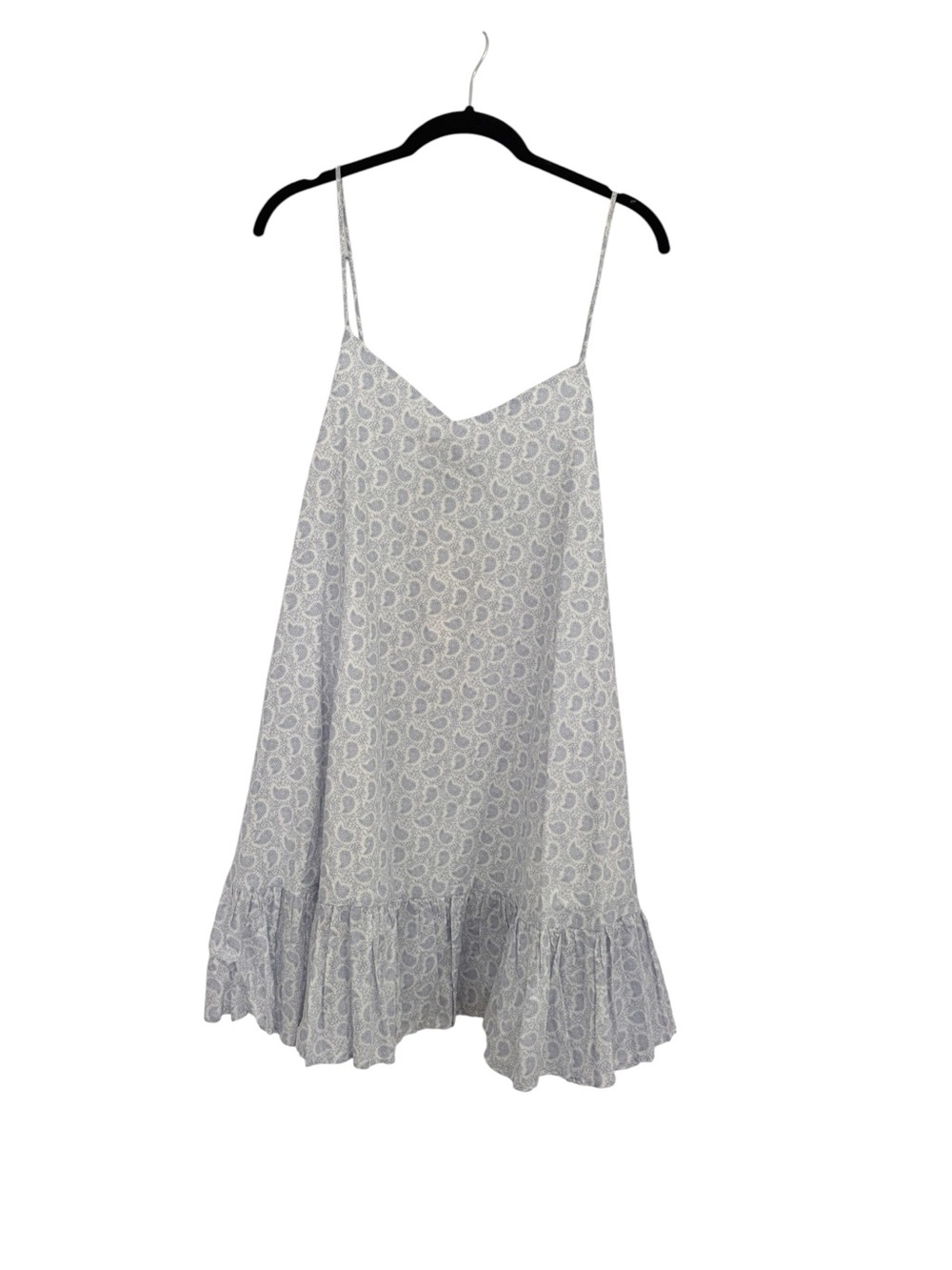 Aqua Brand Blue Paisley Slip Dress with Ruffle Hem Size Small NWT
